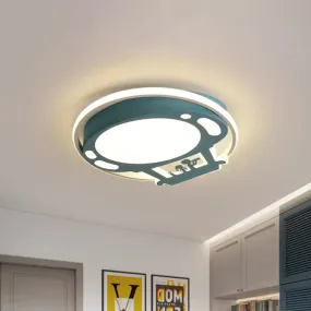 Colorful Cartoon Hot Air Balloon LED Flush Ceiling Light with Metal Shade and Frosted Diffuser