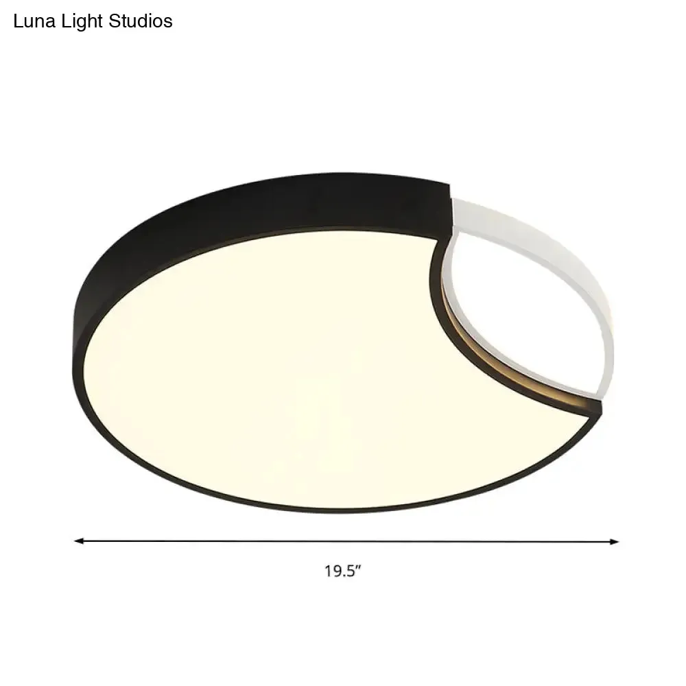 Contemporary Acrylic LED Circle Flush Mount Ceiling Light in Black - Warm, White, Neutral - 16"/19.5" Wide for Bedroom