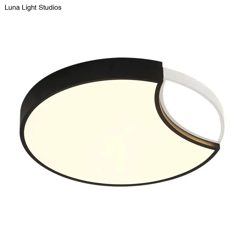 Contemporary Acrylic LED Circle Flush Mount Ceiling Light in Black - Warm, White, Neutral - 16"/19.5" Wide for Bedroom