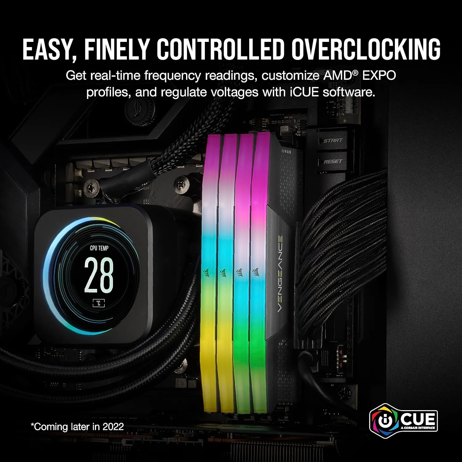 Corsair Vengeance RGB Grey 64GB 6000MHz Memory RAM, DDR5 Compatible with AMD Memory Kit