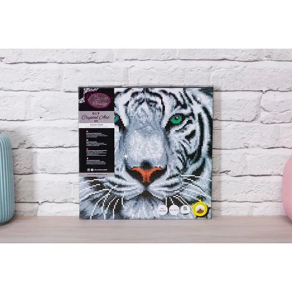 Craft Buddy DIY Crystal Art Medium Framed Kit - White Tiger