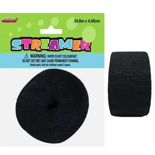 Crepe Streamers - Black