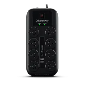 CyberPower 8-Port Surge Protector With USB Charging Ports CPSURGE08USB-ANZ