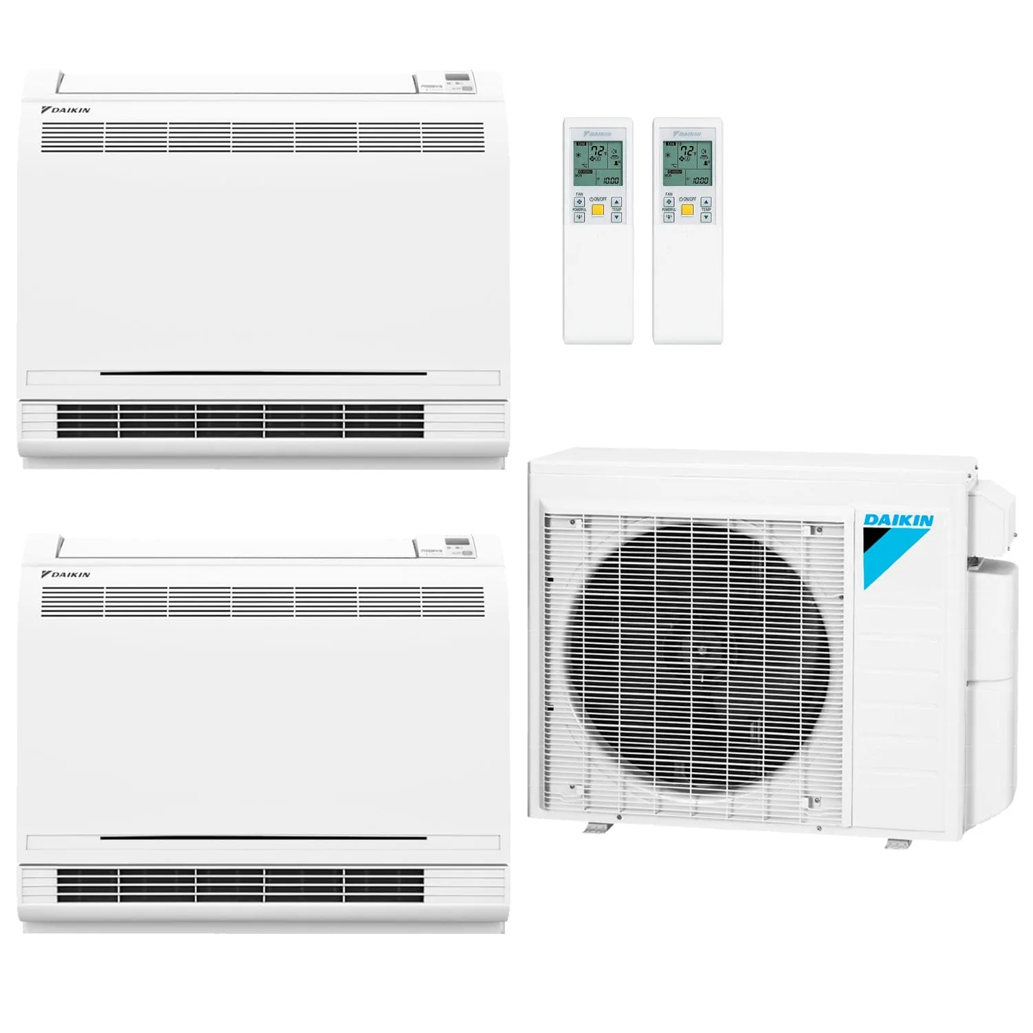 Daikin 2-Zone Floor Standing Hyper Heat Ductless Mini-Split 18000 BTU Heat Pump Air Conditioner 9k   9k - 16 SEER2