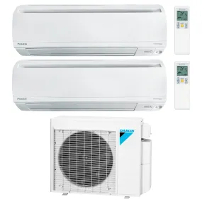 Daikin 2-Zone Wall Mounted Ductless Mini-Split 18000 BTU Heat Pump Air Conditioner 9k   15k - 16 SEER2