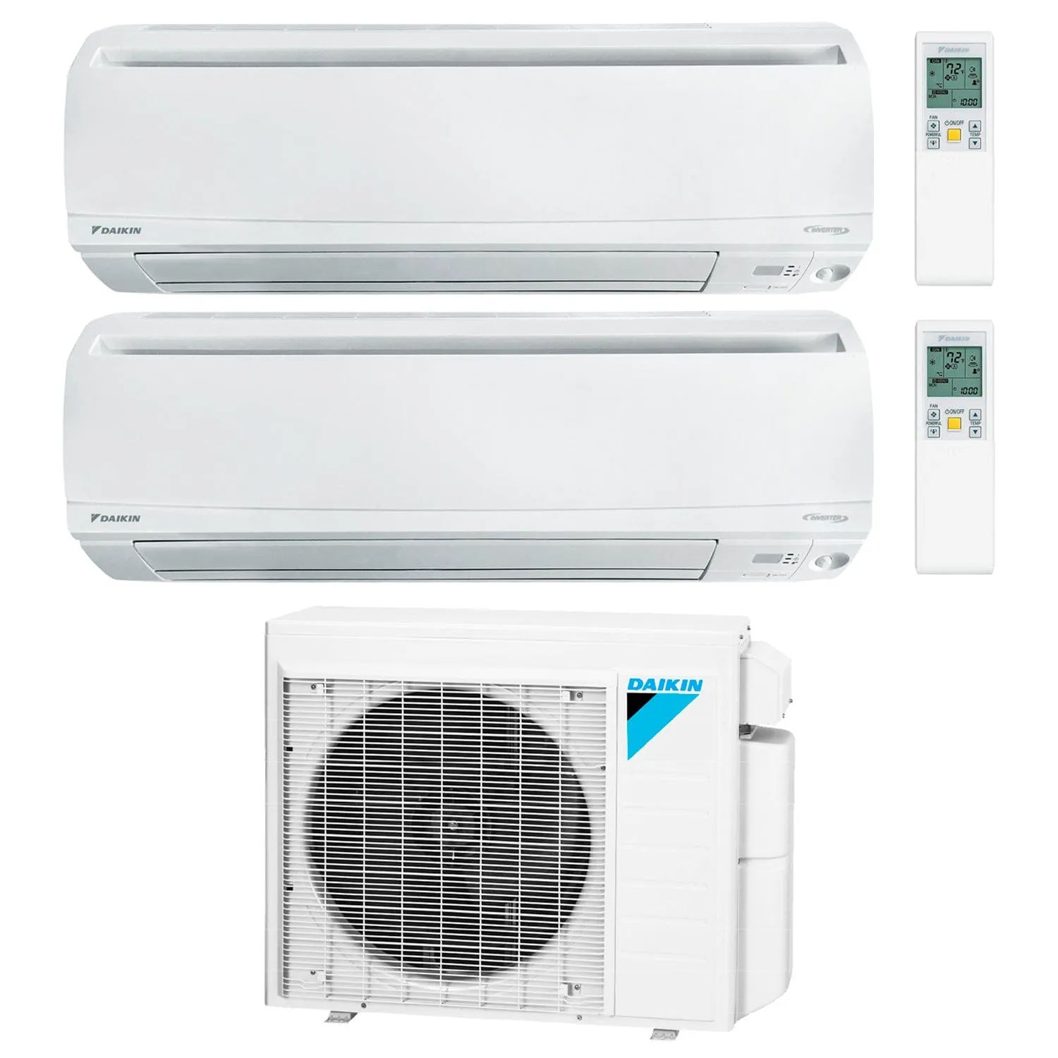Daikin 2-Zone Wall Mounted Ductless Mini-Split 18000 BTU Heat Pump Air Conditioner 9k   9k - 16 SEER2