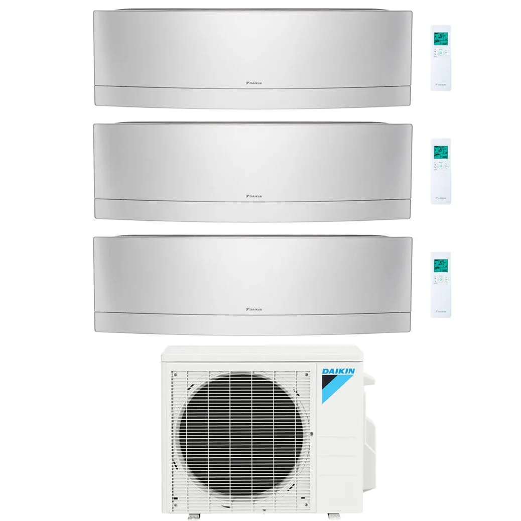 Daikin 3-Zone Wall Mounted Emura Silver Ductless Mini-Split 36000 BTU Heat Pump Air Conditioner 12k   12k   18k - 18.1 SEER2
