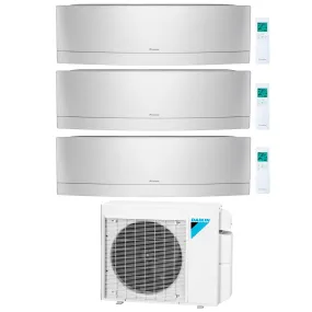 Daikin 3-Zone Wall Mounted Emura Silver Hyper Heat Ductless Mini-Split 24000 BTU Heat Pump Air Conditioner 12k   12k   12k - 18 SEER2