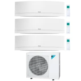 Daikin 3-Zone Wall Mounted Emura White Hyper Heat Ductless Mini-Split 36000 BTU Heat Pump Air Conditioner 12k   12k   18k - 20 SEER2