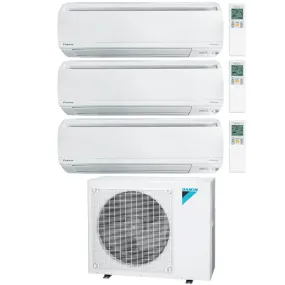 Daikin 3-Zone Wall Mounted Hyper Heat Ductless Mini-Split 36000 BTU Heat Pump Air Conditioner 9k   18k   18k - 20 SEER2