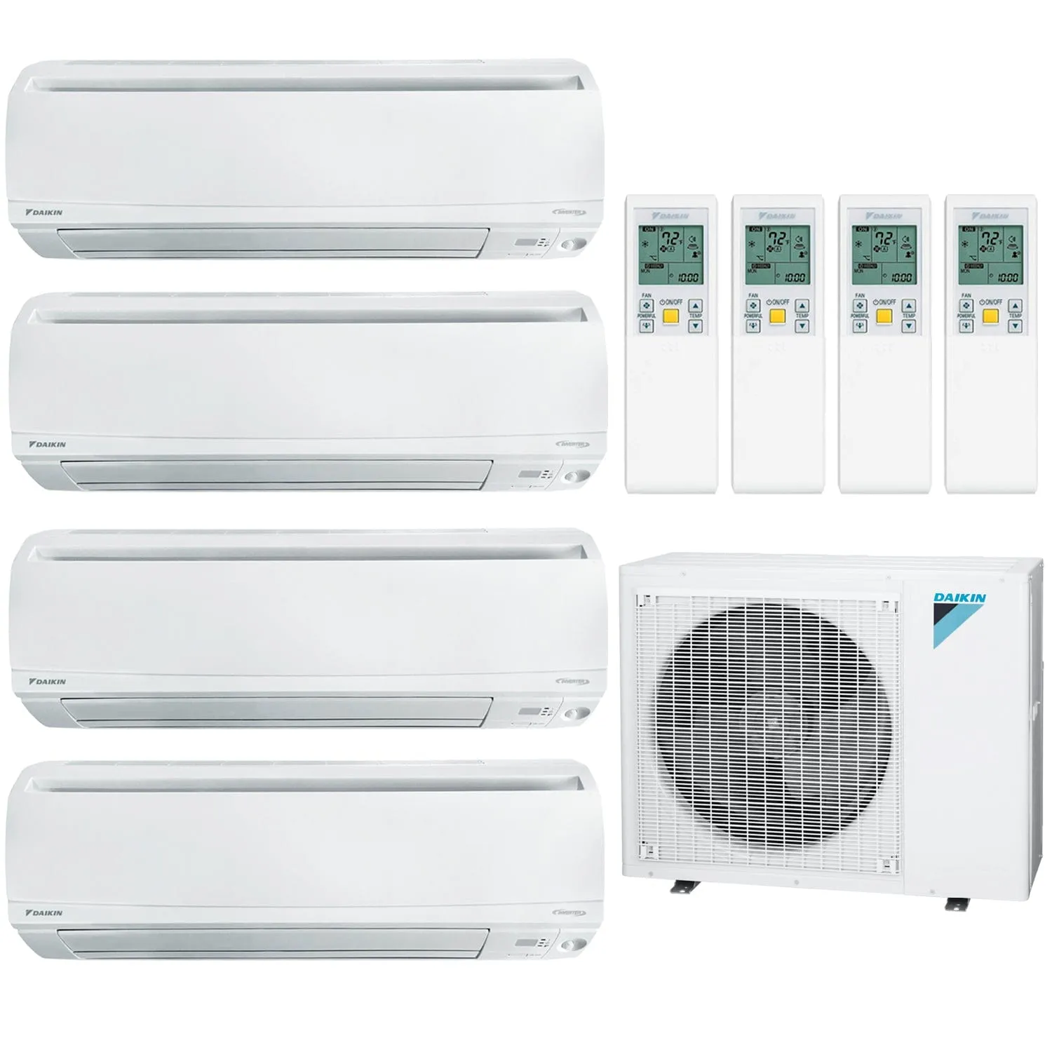 Daikin 4-Zone Wall Mounted Ductless Mini-Split 48000 BTU Heat Pump Air Conditioner 9k   12k   12k   18k - 20.6 SEER2