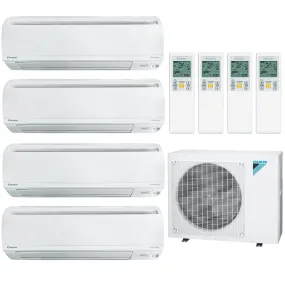 Daikin 4-Zone Wall Mounted Ductless Mini-Split 48000 BTU Heat Pump Air Conditioner 9k   9k   15k   18k - 20.6 SEER2