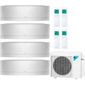 Daikin 4-Zone Wall Mounted Emura Silver Ductless Mini-Split 36000 BTU Heat Pump Air Conditioner 12k   12k   12k   12k - 18.1 SEER2