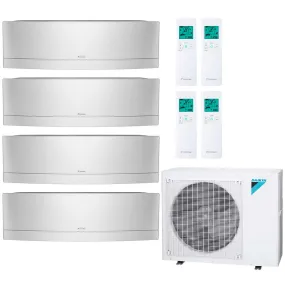 Daikin 4-Zone Wall Mounted Emura Silver Hyper Heat Ductless Mini-Split 36000 BTU Heat Pump Air Conditioner 9k   9k   9k   9k - 20 SEER2