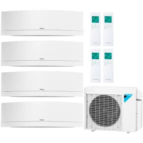 Daikin 4-Zone Wall Mounted Emura White Ductless Mini-Split 36000 BTU Heat Pump Air Conditioner 9k   9k   12k   18k - 18.1 SEER2