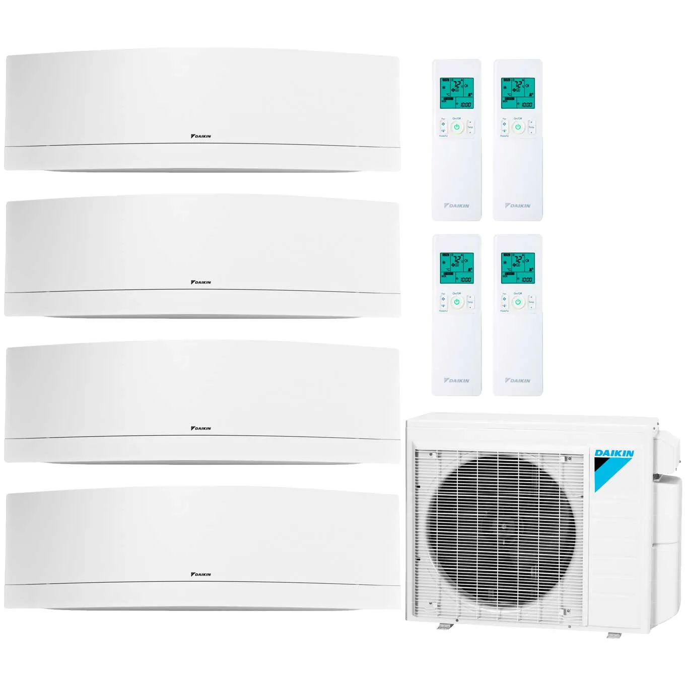Daikin 4-Zone Wall Mounted Emura White Ductless Mini-Split 36000 BTU Heat Pump Air Conditioner 9k   9k   12k   18k - 18.1 SEER2