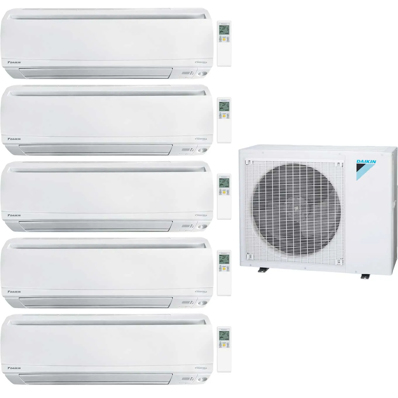 Daikin 5-Zone Wall Mounted Ductless Mini-Split 48000 BTU Heat Pump Air Conditioner 9k   9k   9k   15k   15k - 20.6 SEER2