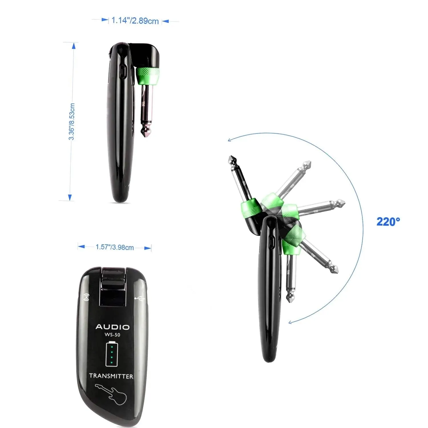 Digital Guitar Wireless System (Transmitter Receiver) 50M Transmission Range Built-in Rechargeable Battery Electric Guitar Bass
