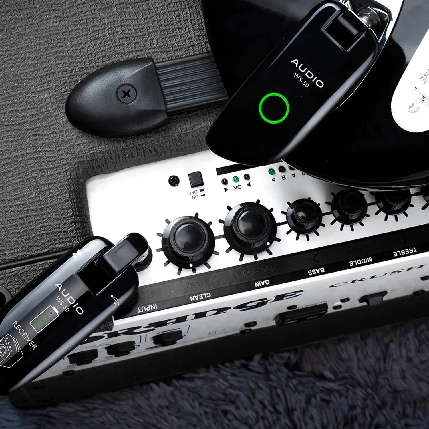 Digital Guitar Wireless System (Transmitter Receiver) 50M Transmission Range Built-in Rechargeable Battery Electric Guitar Bass