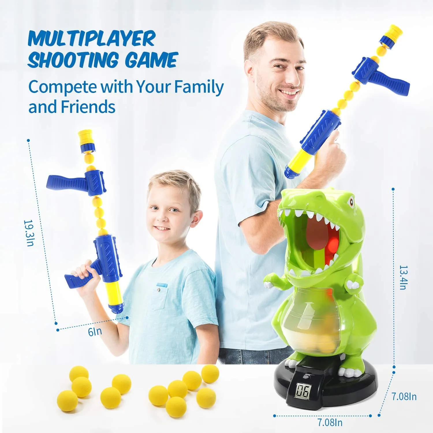 EagleStone Dinosaur Shooting Toys for Kids Target Shooting Games Air Pump Gun