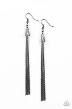 Earrings Shimmery Streamers - Black E2015