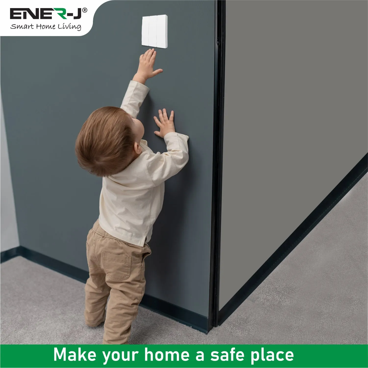 Enerj 3 Gang Wireless Kinetic Switch, White with 3 Non Dimmable 5A RF Receiver Eco Range