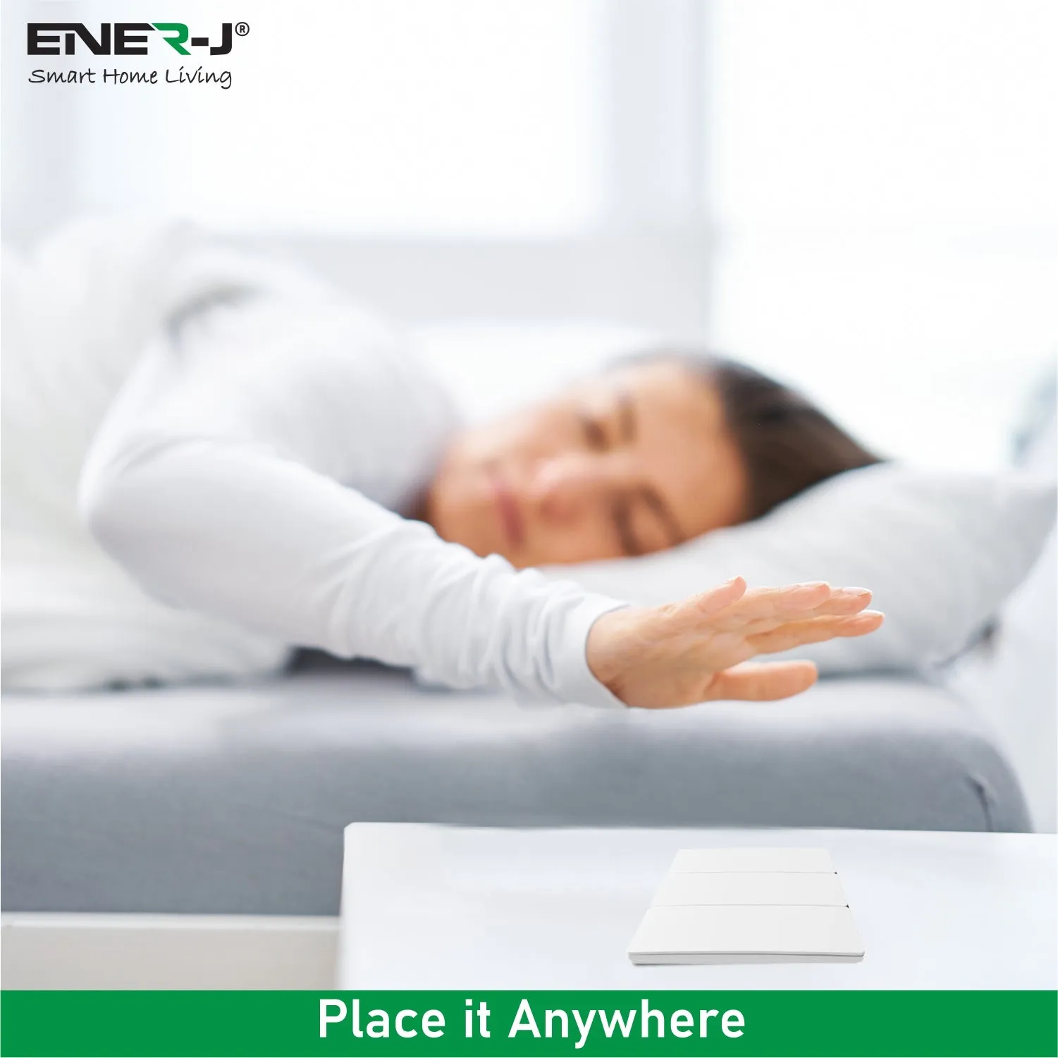Enerj 3 Gang Wireless Kinetic Switch, White with 3 Non Dimmable 5A RF Receiver Eco Range
