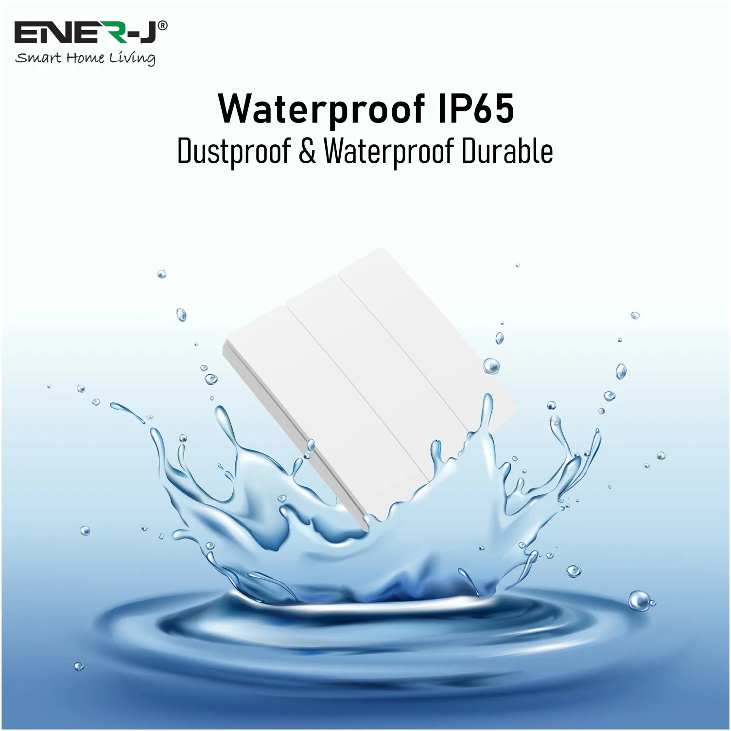 Enerj 3 Gang Wireless Kinetic Switch, White with 3 Non Dimmable 5A RF Receiver Eco Range