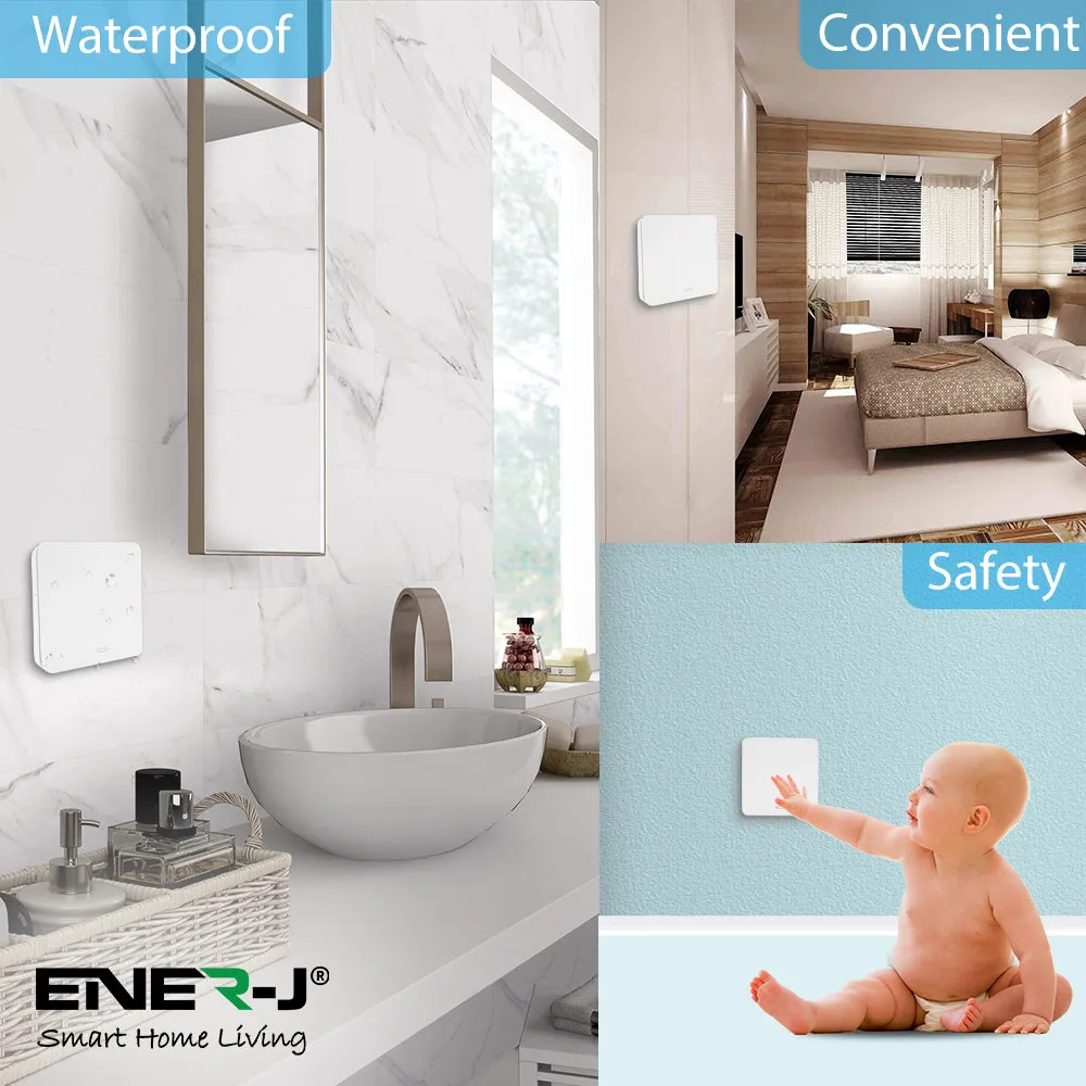 Enerj 3 Gang Wireless Kinetic Switch, White with 3 Non Dimmable 5A RF Receiver Eco Range
