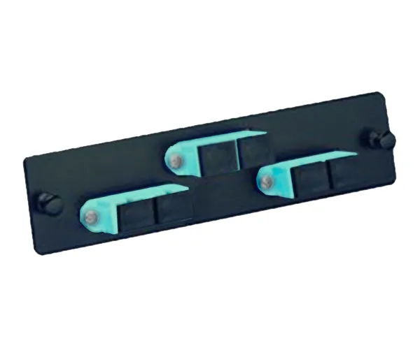 Fiber Optic Adapter Panel, 3 SC Duplex Couplers, 10 Gig Multimode OM3