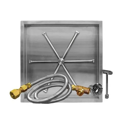 Firegear 32" SS Square Pan Gas Fire Pit Insert FPB-32SBSTFS