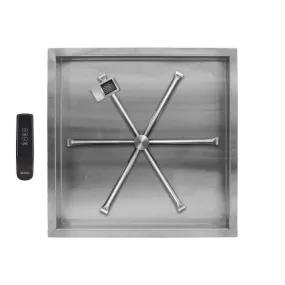 Firegear 32" SS Square Pan Gas Fire Pit Insert FPB-32SBSTFS