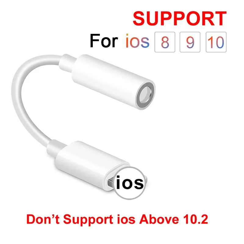 For IOS Syetem Headphone Adaptador For iPhone 7 8 X AUX Audio Adapter for Lightning To 3.5mm Adapters Headphone Jack Cable