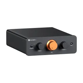 Fosi Audio P4 Mini Preamp with 3 RCA Inputs, EQ/Bypass, Treble & Bass Tone Control with Remote Control