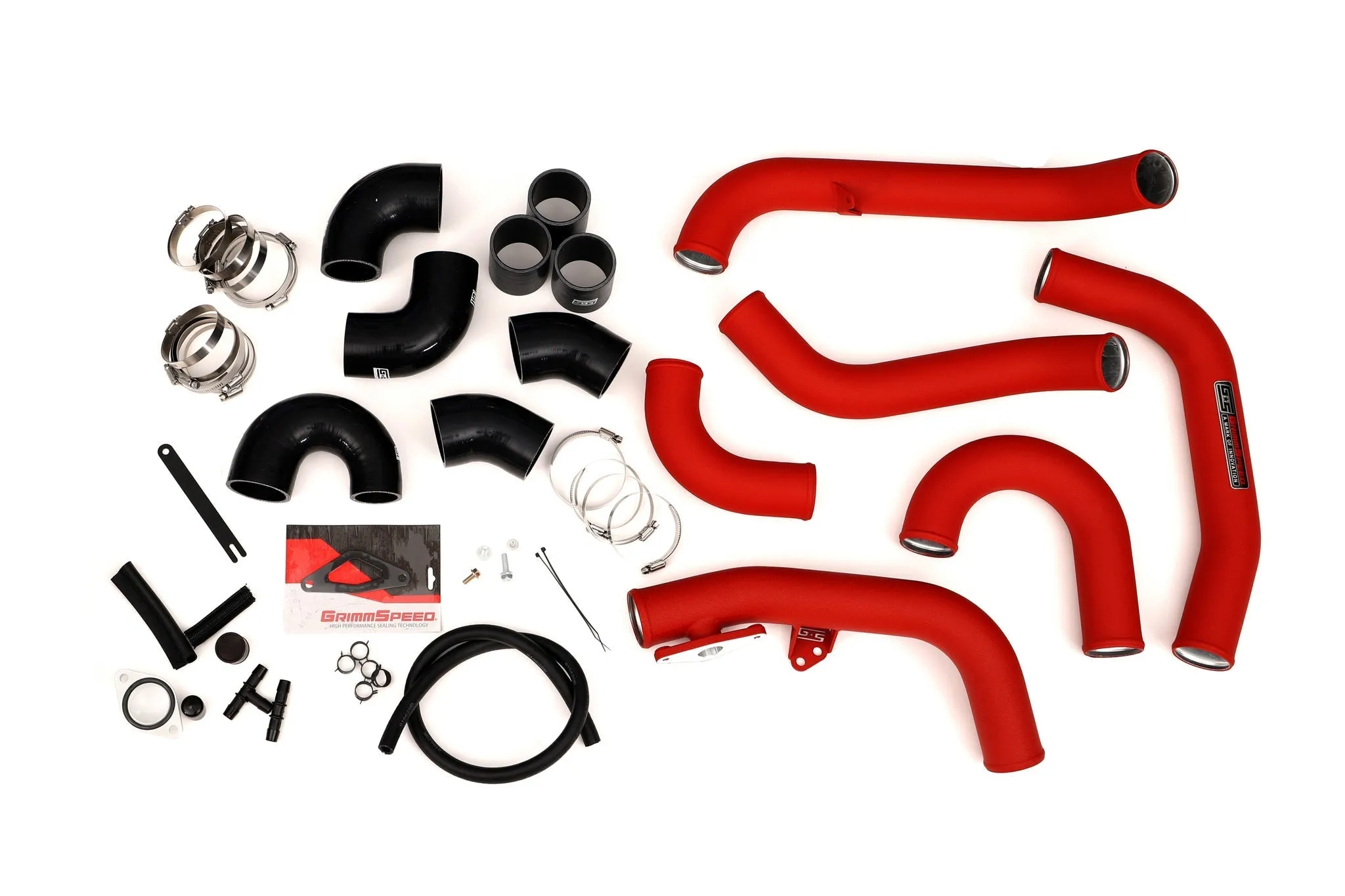 Front Mount Intercooler Kit BLACK Coated [Inc. Black Piping] - Subaru 15-21 STI