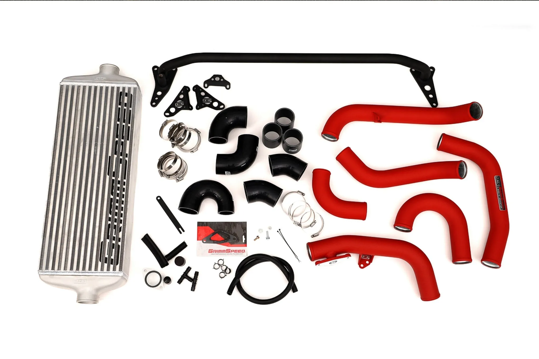 Front Mount Intercooler Kit BLACK Coated [Inc. Black Piping] - Subaru 15-21 STI