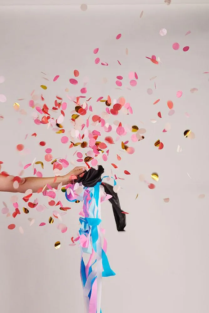 Gender Reveal Jumbo Confetti Balloon   Streamers (GIRL)