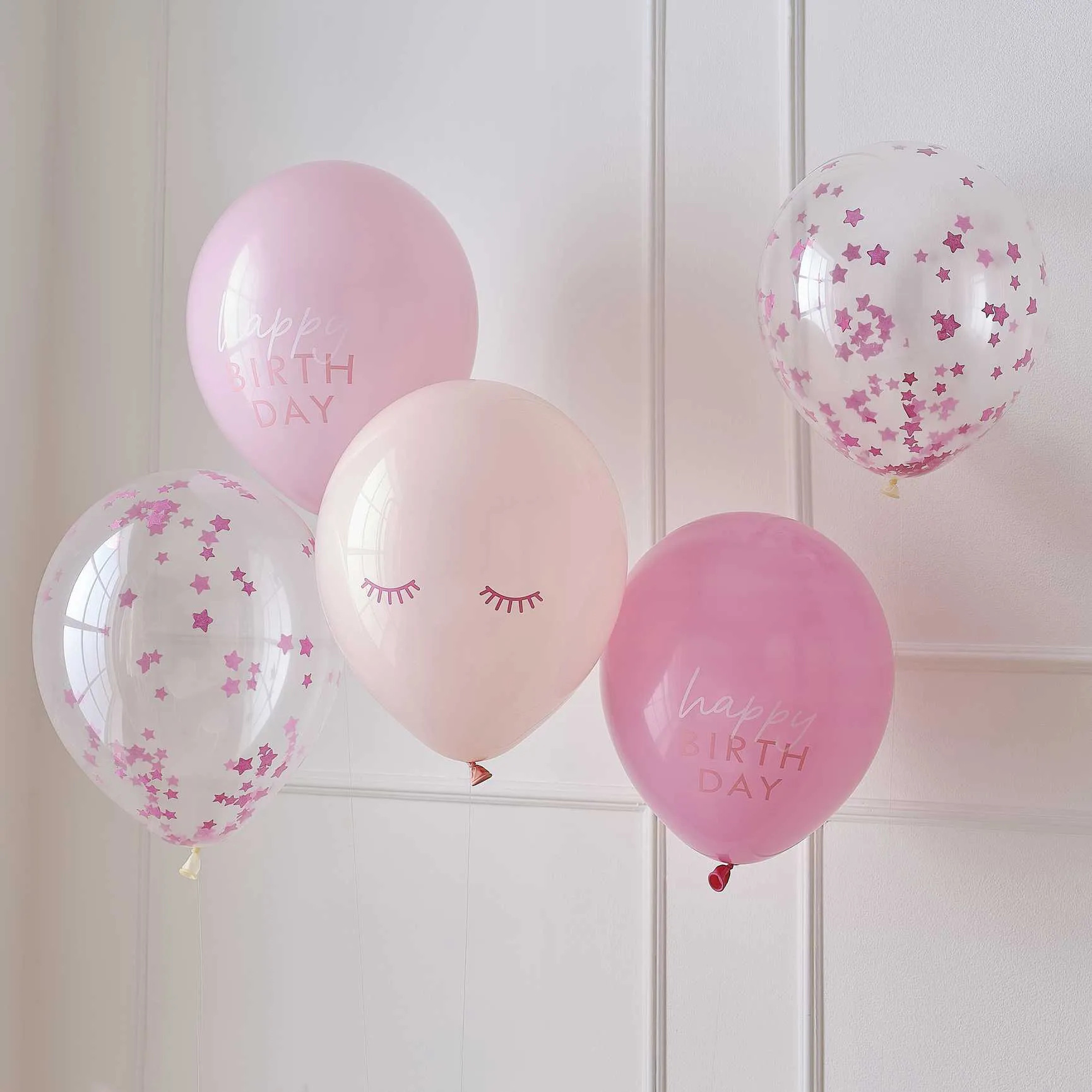 Ginger Ray Balloons 5PCS Confetti Happy Birthday Balloons