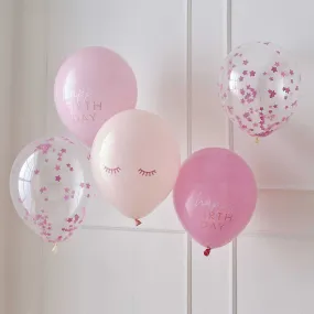 Ginger Ray Balloons 5PCS Confetti Happy Birthday Balloons