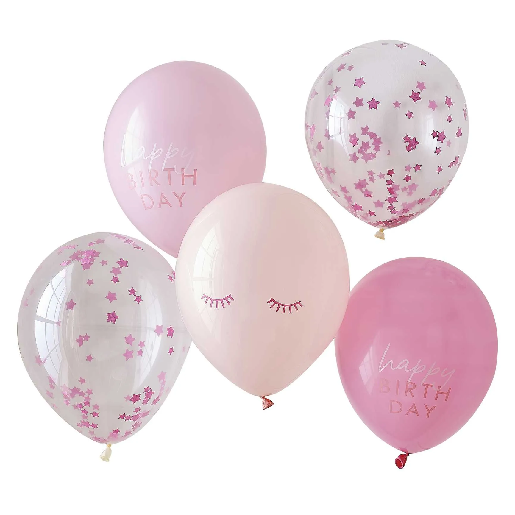 Ginger Ray Balloons 5PCS Confetti Happy Birthday Balloons