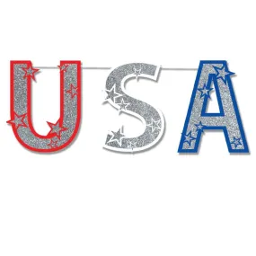 Glittered Usa Streamer