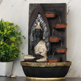 Global Grabbers Polyresin Table Top Indoor Outdoor Water Fall Fountain with LED Lights Home Decor Decoration Gift Gifting Items-GOL_BRO-B4-(0)