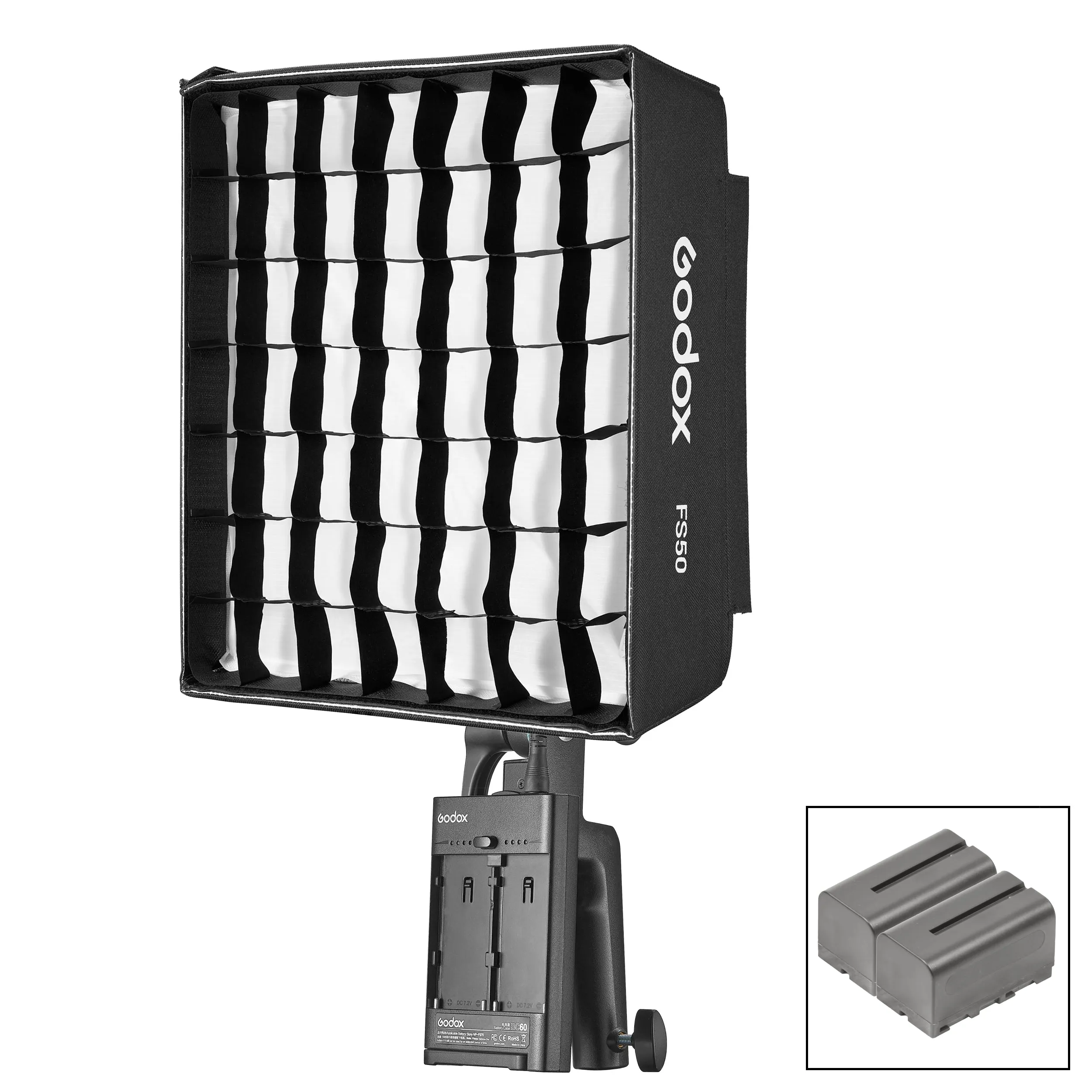 Godox FH50BI 1'x1' Bi-Colour LED Light Battery Power Softbox Kit