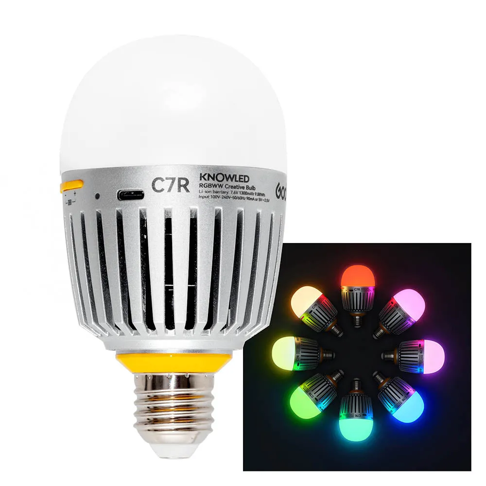 GODOX KNOWLED C7R E27 RGBWW Creative Bulb For Practical Set Lighting