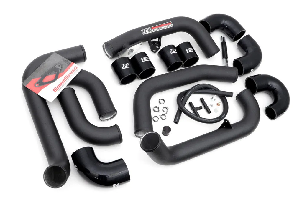 Grimmspeed Front Mount Intercooler Kit [Inc. Black Piping] - Subaru 08-14 STI - 090228