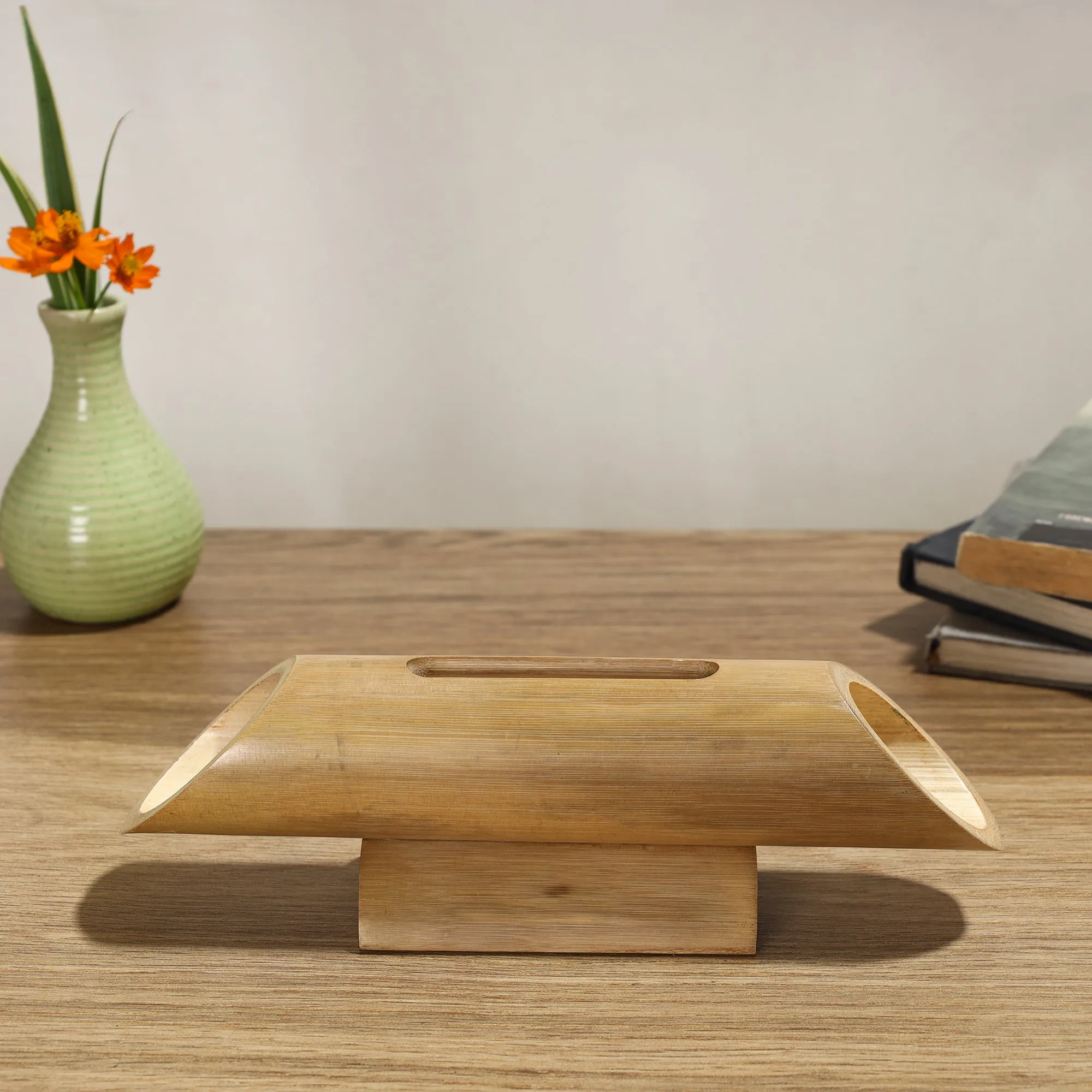 Hand Carved Natural Bamboo Phone Audio Amplifier Speaker 02