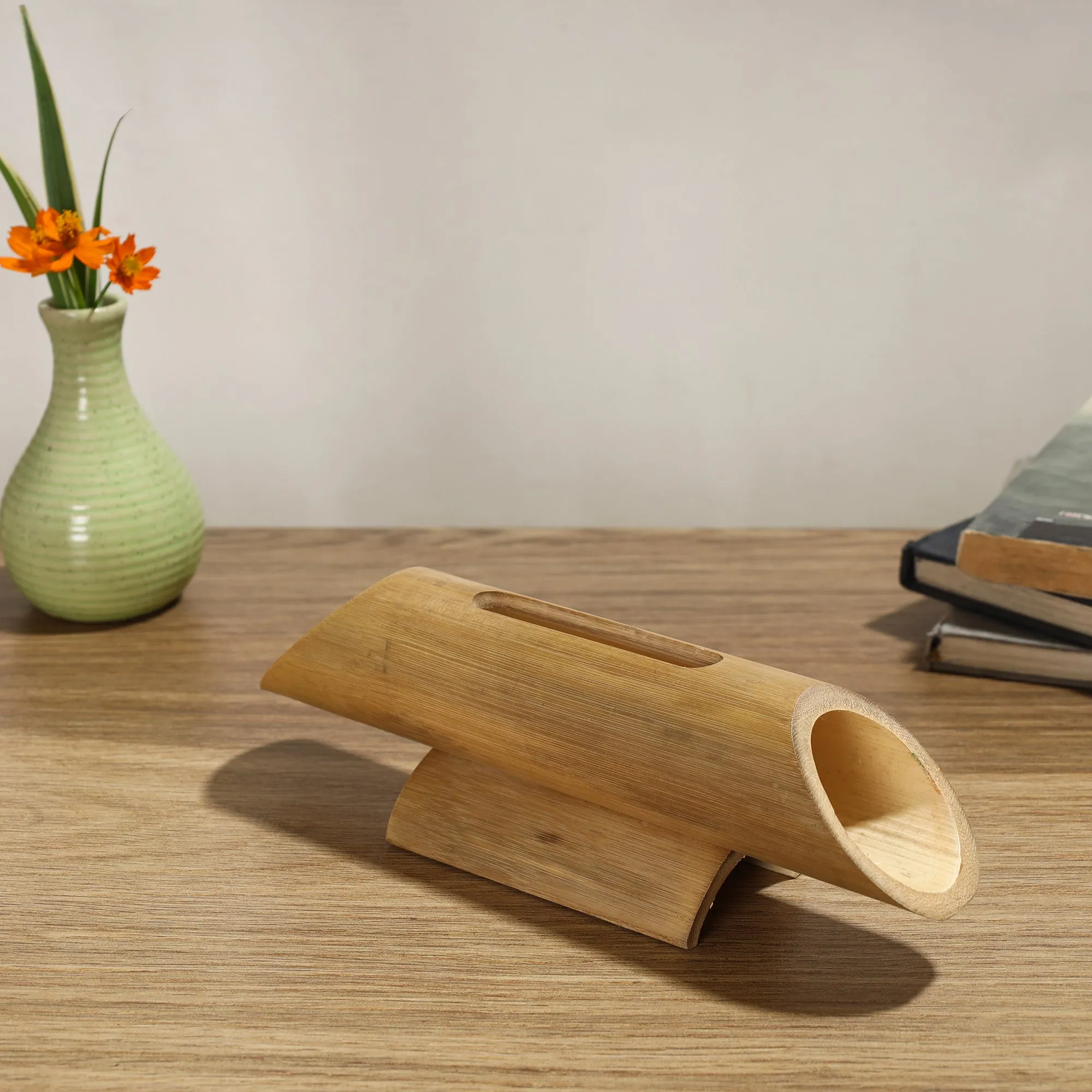 Hand Carved Natural Bamboo Phone Audio Amplifier Speaker 02