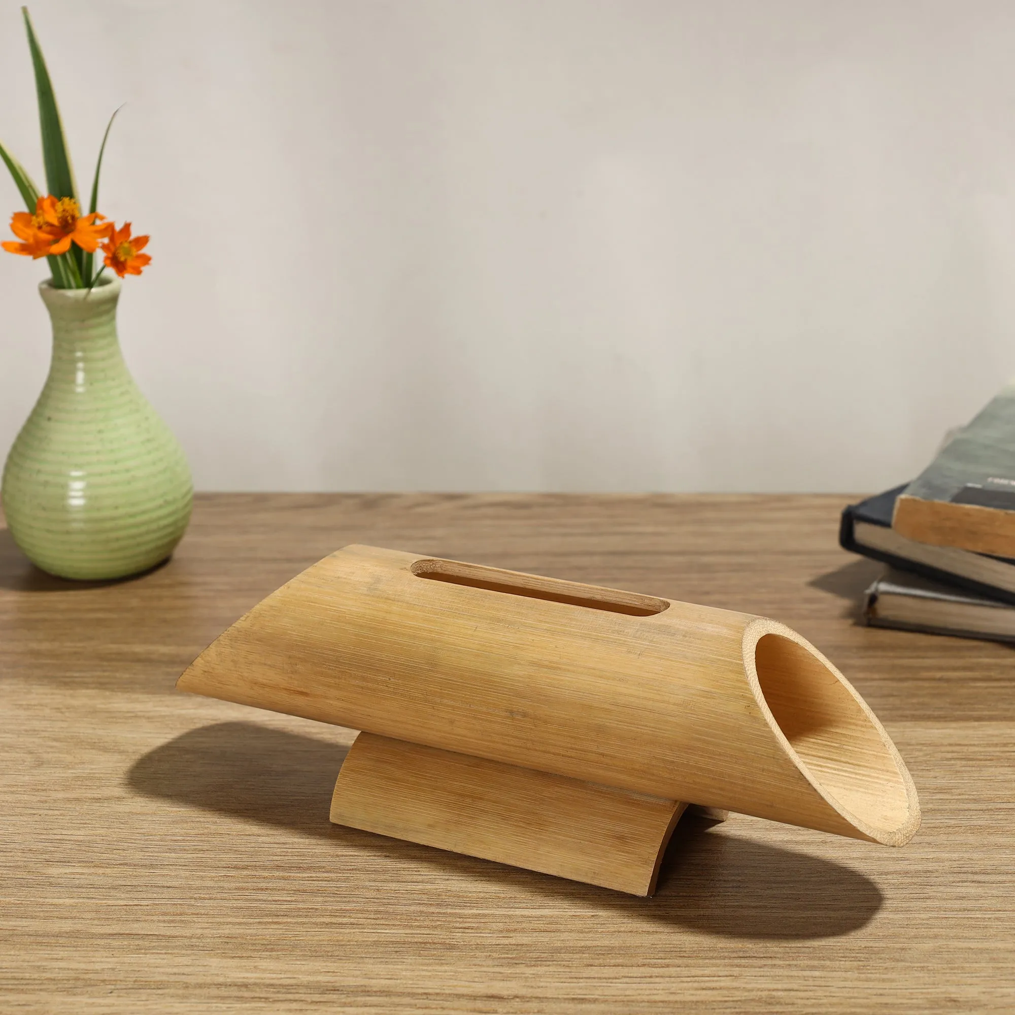 Hand Carved Natural Bamboo Wood Phone Audio Amplifier Speaker 03