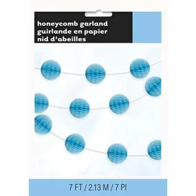 Honeycomb Ball Garland 7ft, Powder Blue
