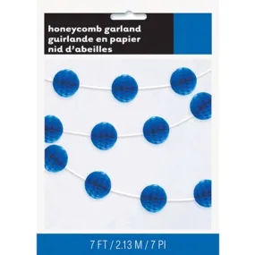 Honeycomb Ball Garland 7ft, Royal Blue